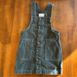 Olive Green Corduroy Pinafore Button Dress | Girls Size 4 | The Children’s Place
